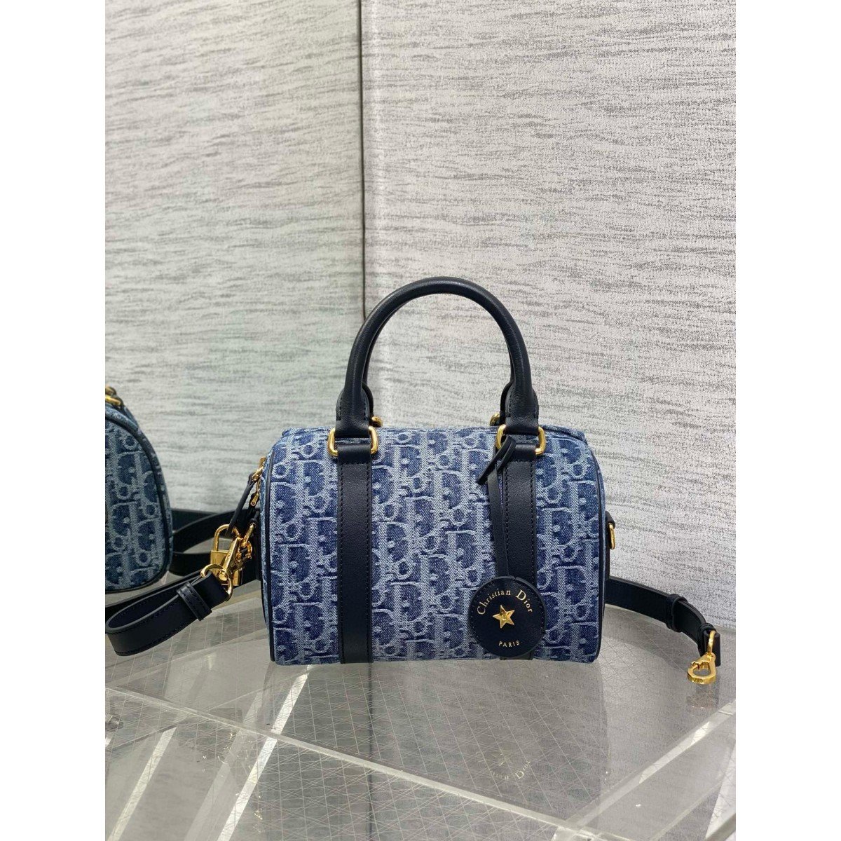 Dior Groove 20 Bag in Blue Denim Dior Oblique Jacquard High Quality Replica